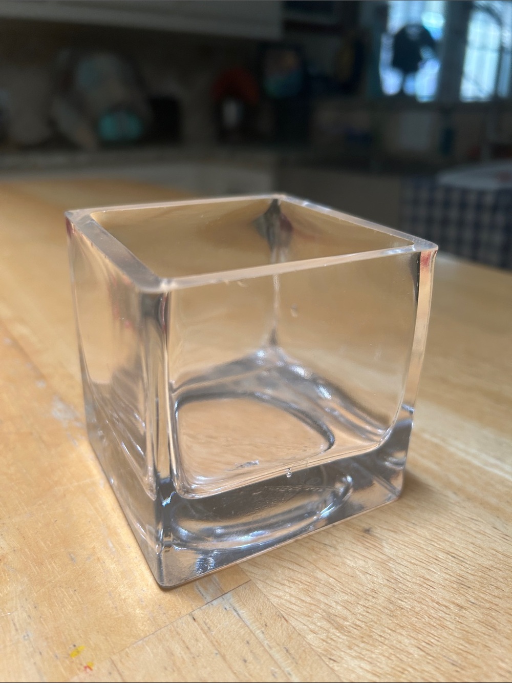 Clear Square Glass Votive Vase - Home Accents